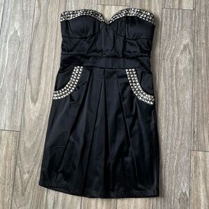 Studded Strapless Dress w Pockets